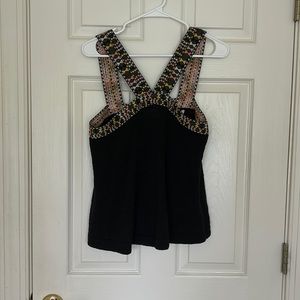 Cross Halter Madewell Black Crochet Tank - Size Small - Worn Once